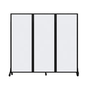 Light Duty Room Divider, 6'1" x 6'5", Black Frame, Ice Vinyl