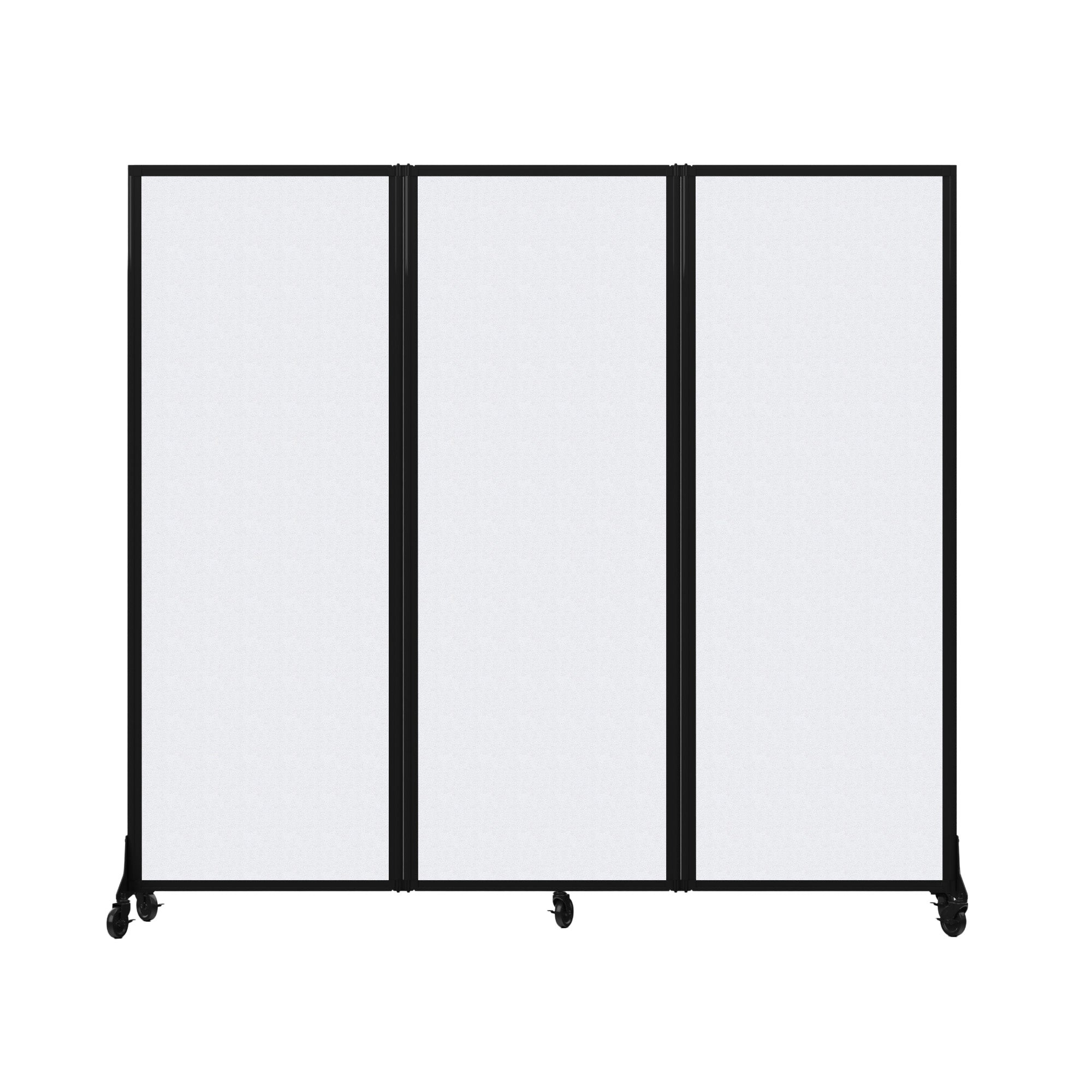 Light Duty Room Divider, 6'1" x 6'5", Black Frame, Ice Vinyl