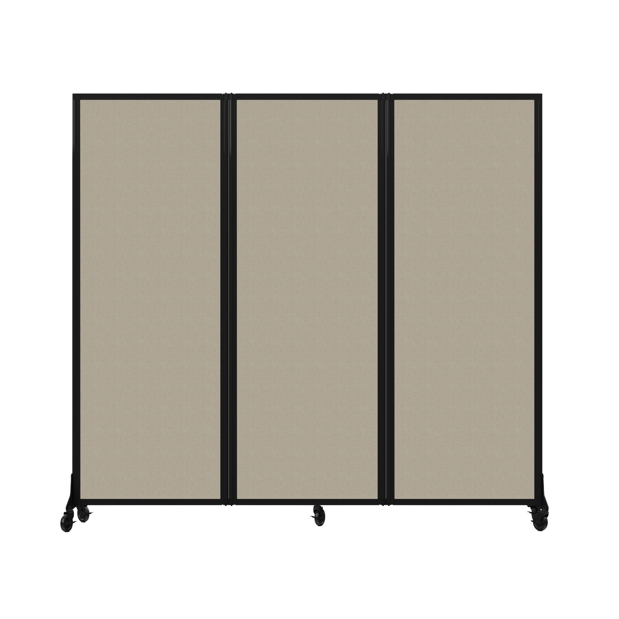 Light Duty Room Divider, 6'1" x 6'5", Black Frame, Hazelnut Vinyl