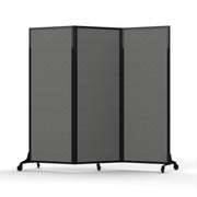 Light Duty Room Divider, 6'1" x 6'5", Black Frame, Stone