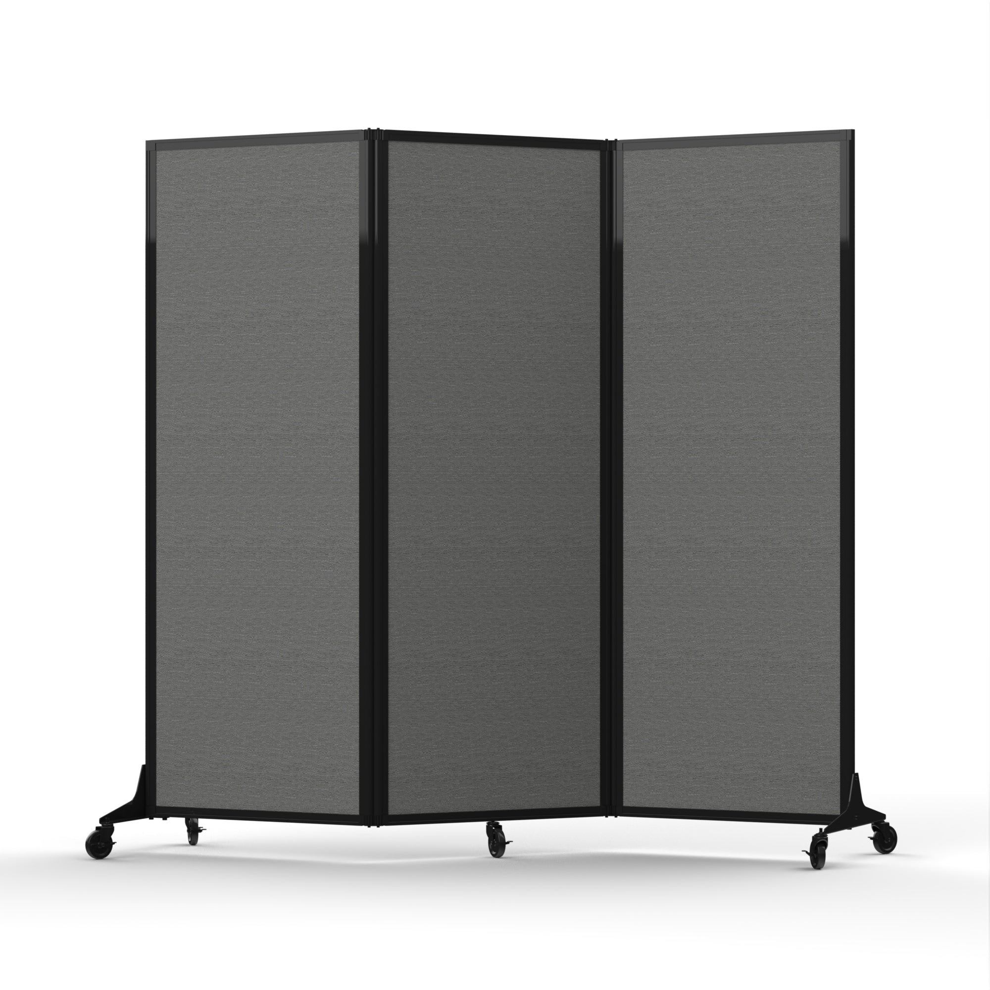 Light Duty Room Divider, 6'1" x 6'5", Black Frame, Stone