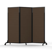 Light Duty Room Divider, 6'1" x 6'5", Black Frame, Walnut
