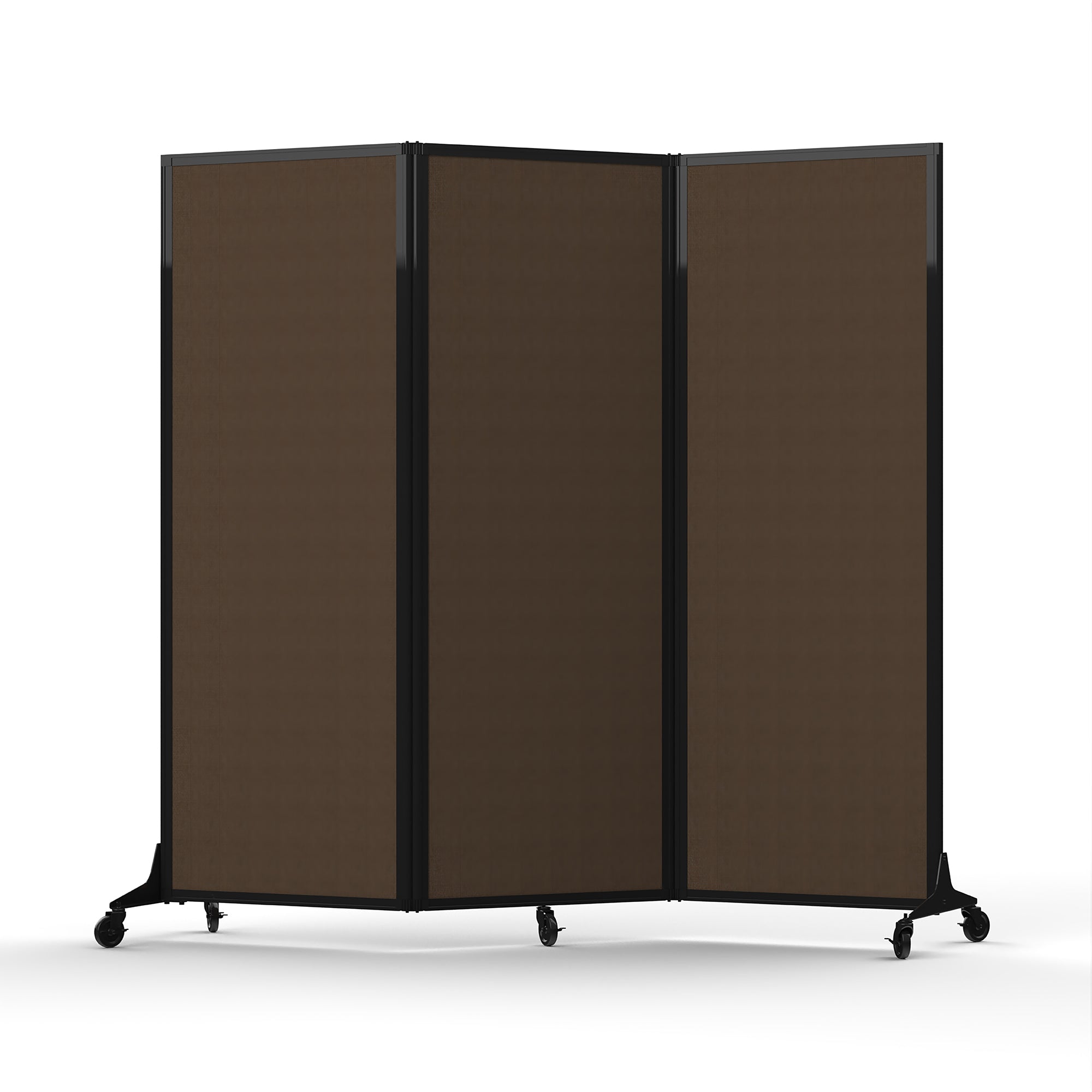 Light Duty Room Divider, 6'1" x 6'5", Black Frame, Walnut