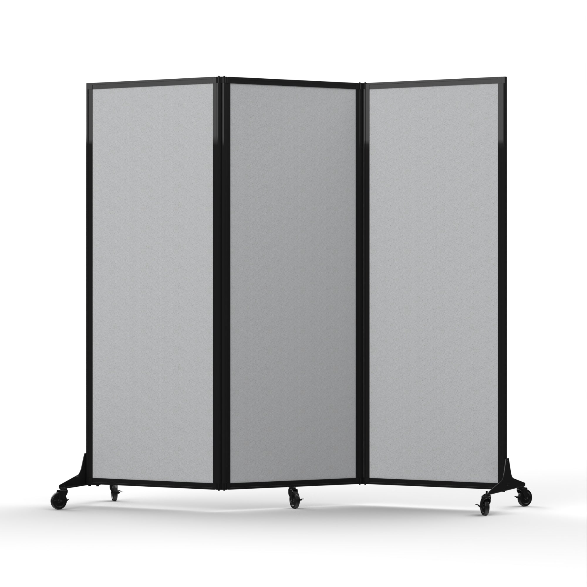Light Duty Room Divider, 6'1" x 6'5", Black Frame, Vinyl Granite