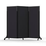 Light Duty Room Divider, 6'1" x 6'5", Black Frame, Vinyl Coal