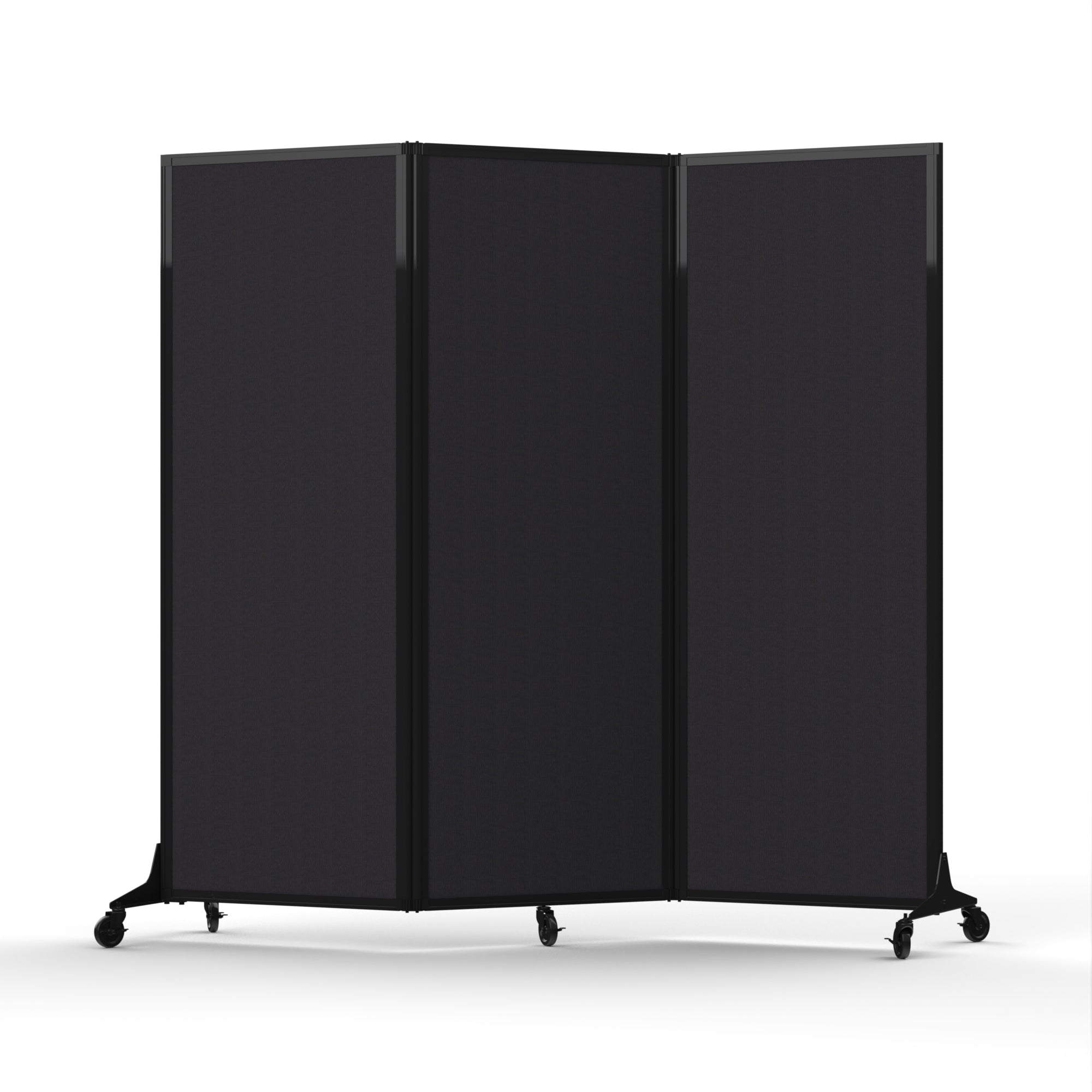 Light Duty Room Divider, 6'1" x 6'5", Black Frame, Vinyl Coal