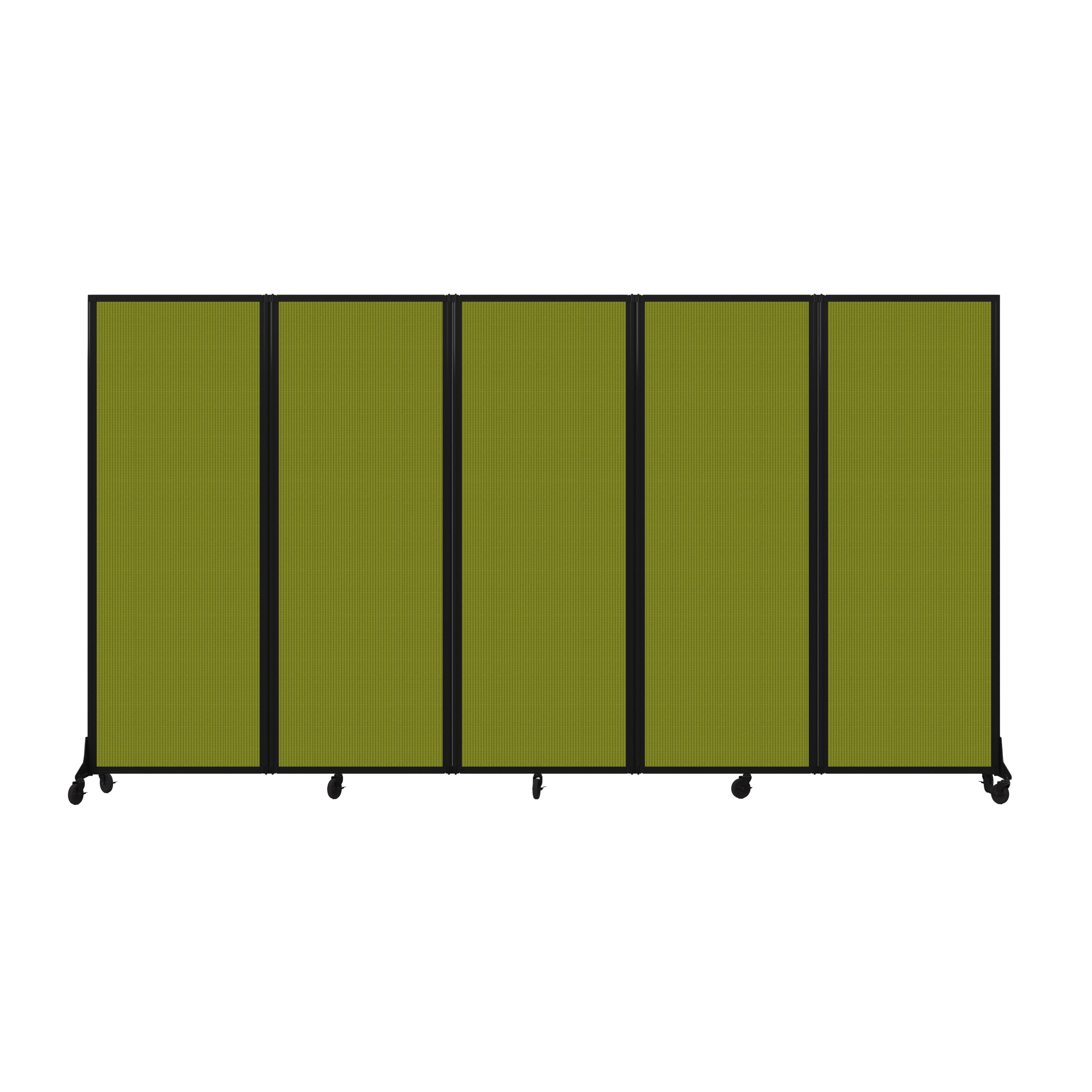 Light Duty Room Divider, 6'1" x 10'8", Black Frame, Apple Green