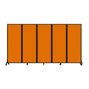 Light Duty Room Divider, 6'1" x 10'8", Black Frame, Orange
