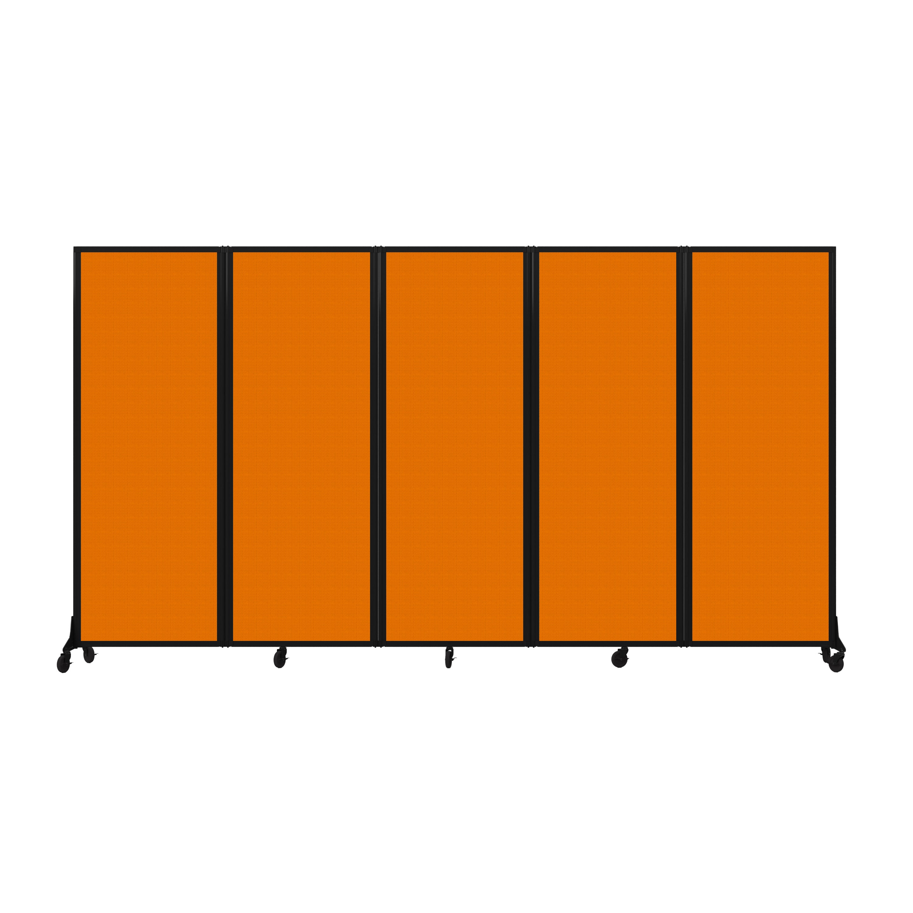 Light Duty Room Divider, 6'1" x 10'8", Black Frame, Orange
