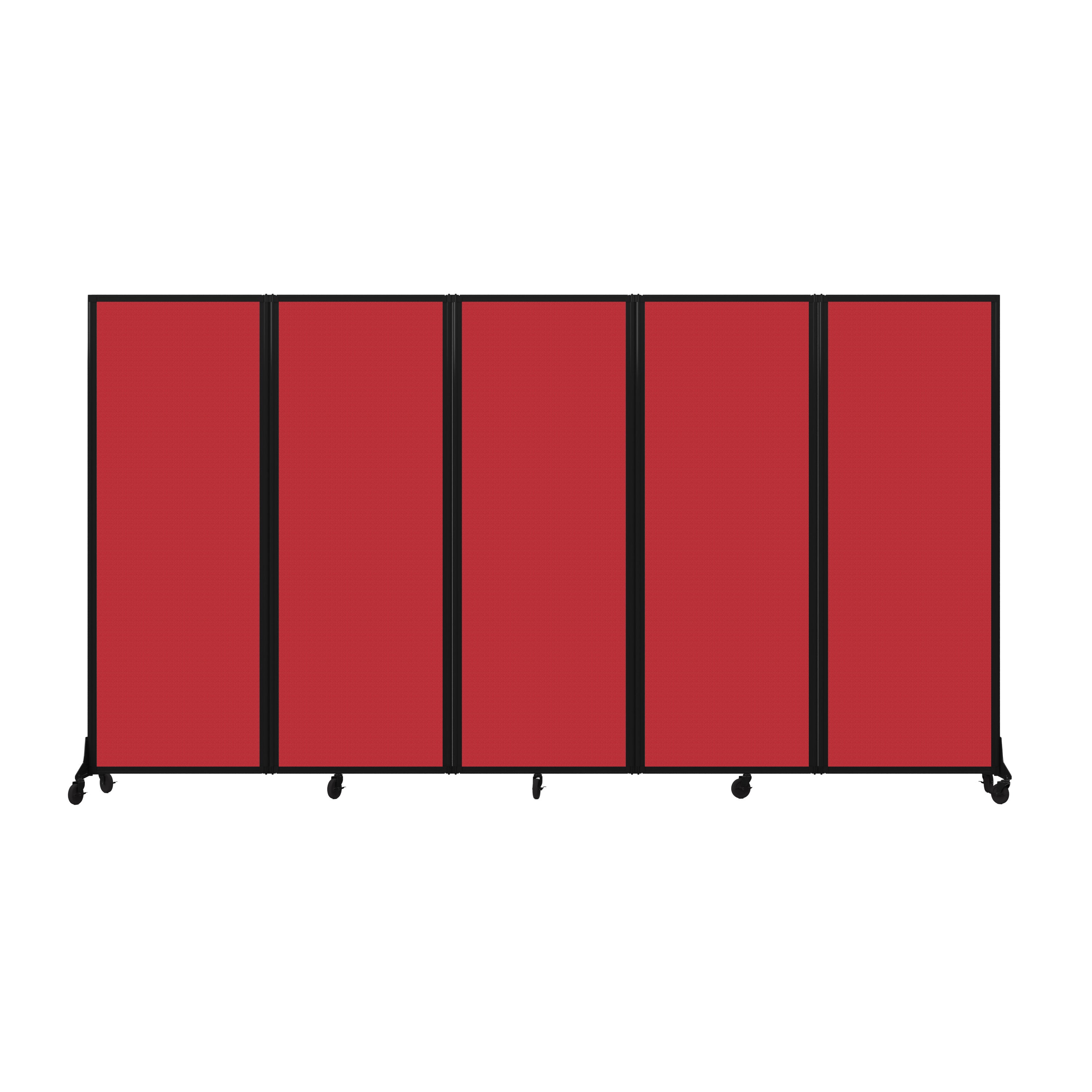 Light Duty Room Divider, 6'1" x 10'8", Black Frame, Primary Red