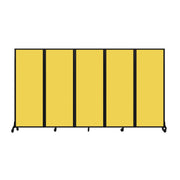 Light Duty Room Divider, 6'1" x 10'8", Black Frame, Primary Yellow