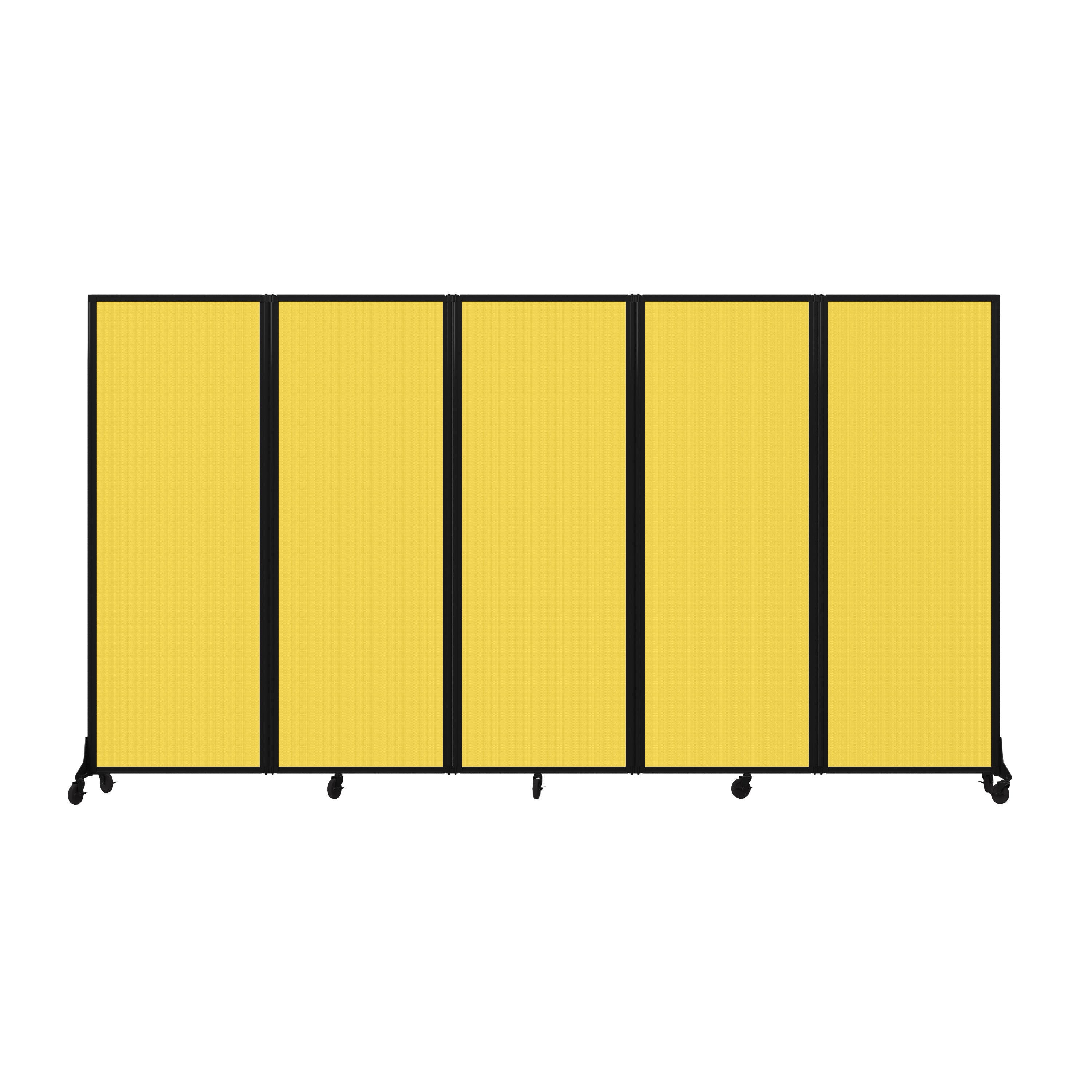 Light Duty Room Divider, 6'1" x 10'8", Black Frame, Primary Yellow