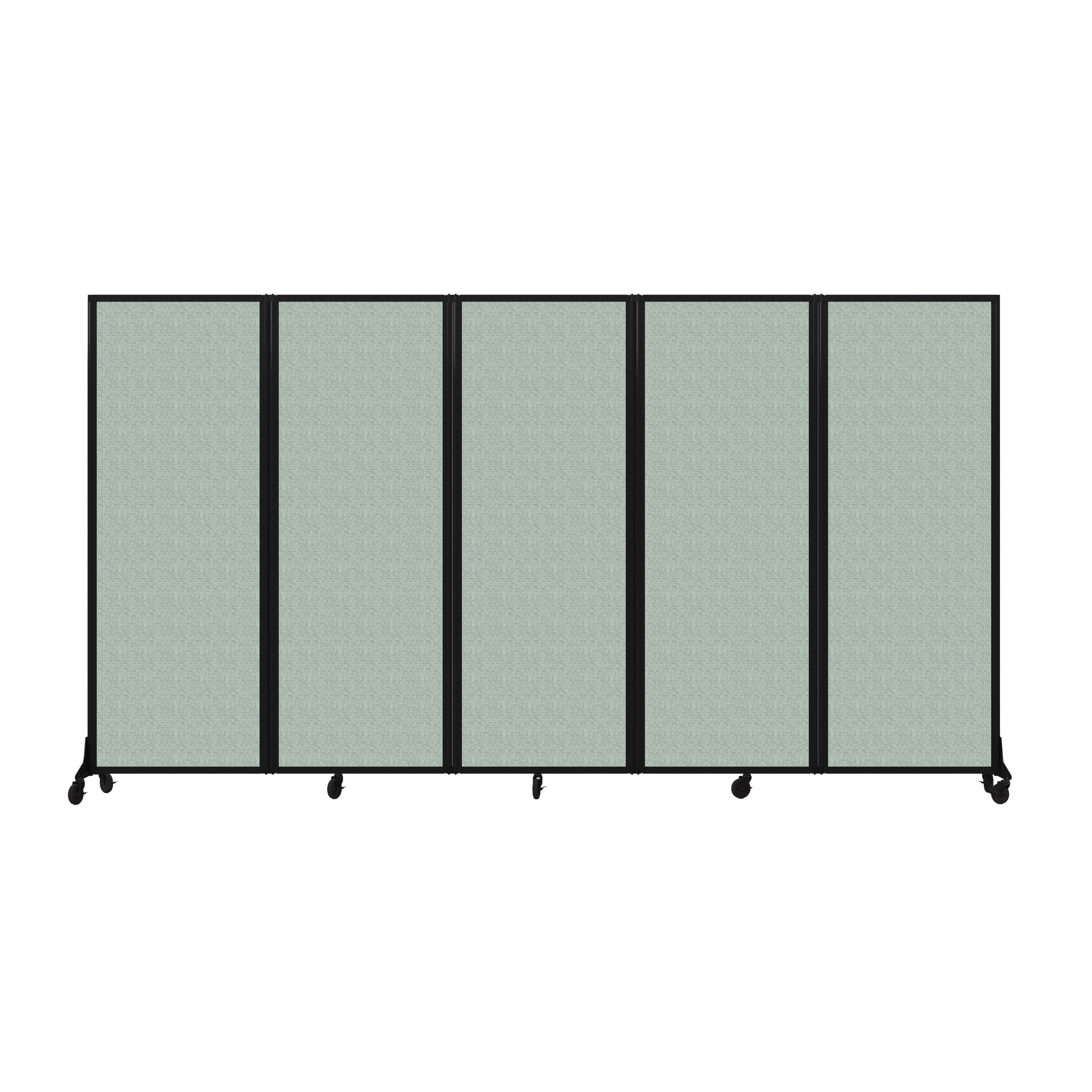 Light Duty Room Divider, 6'1" x 10'8", Black Frame, Sea Green
