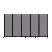 Light Duty Room Divider, 6'1" x 10'8", Black Frame, Select Gray