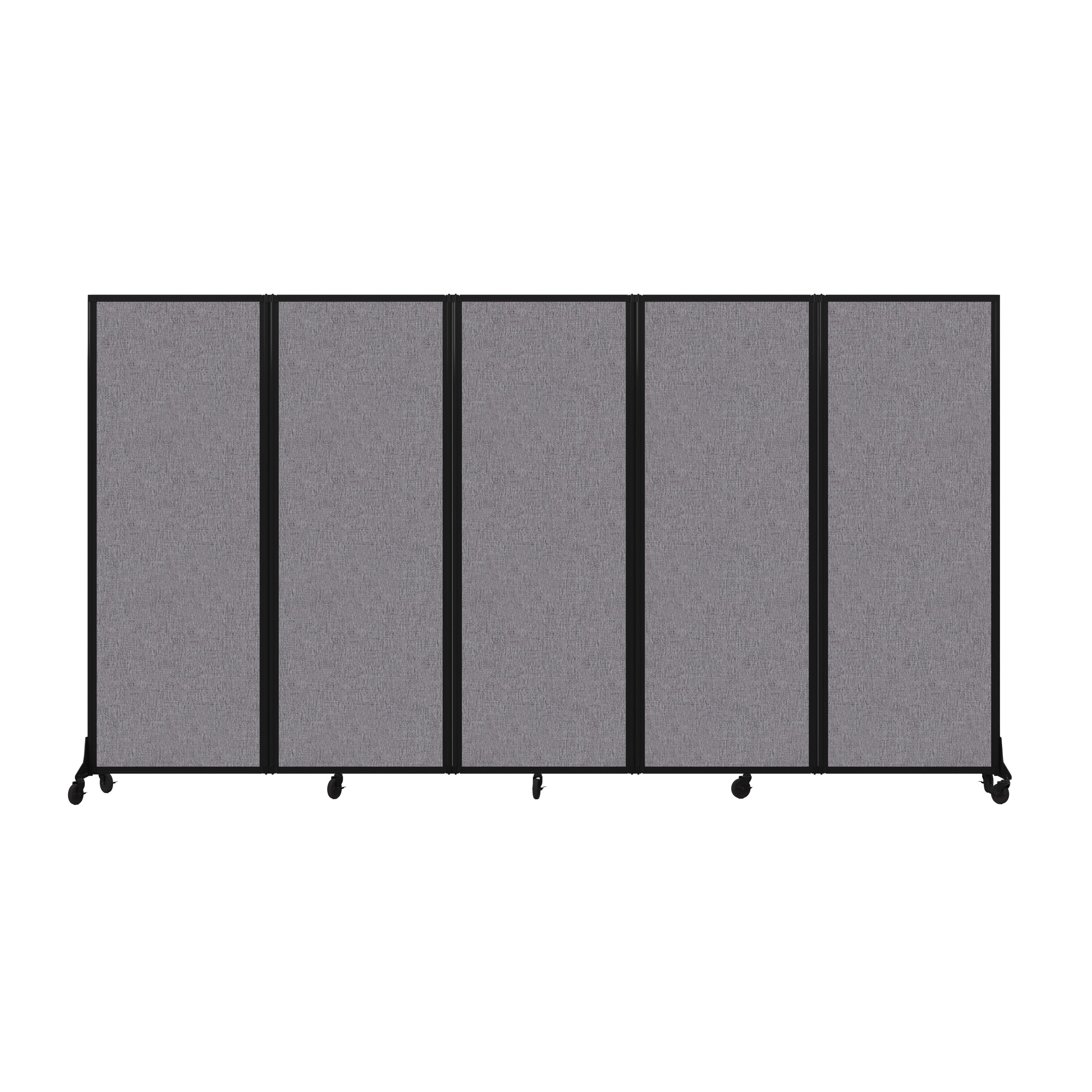 Light Duty Room Divider, 6'1" x 10'8", Black Frame, Select Gray