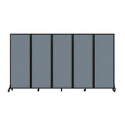Light Duty Room Divider, 6'1" x 10'8", Black Frame, Summer Blue