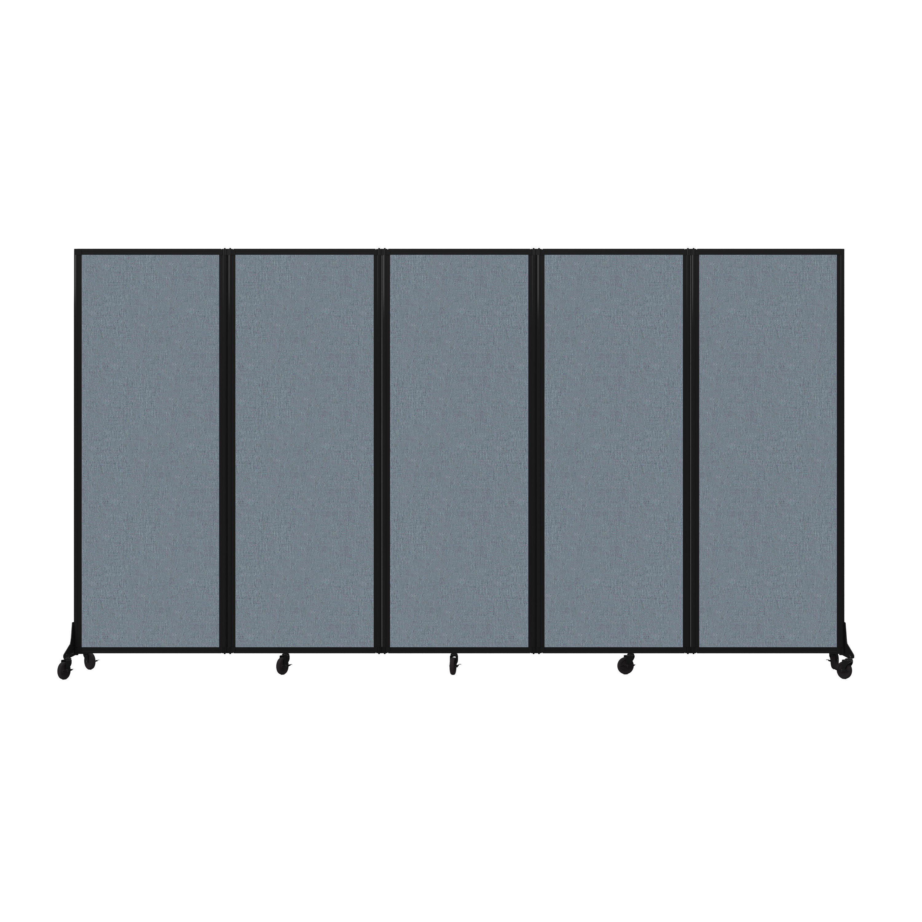 Light Duty Room Divider, 6'1" x 10'8", Black Frame, Summer Blue