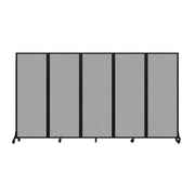 Light Duty Room Divider, 6'1" x 10'8", Black Frame, Gray Smoke