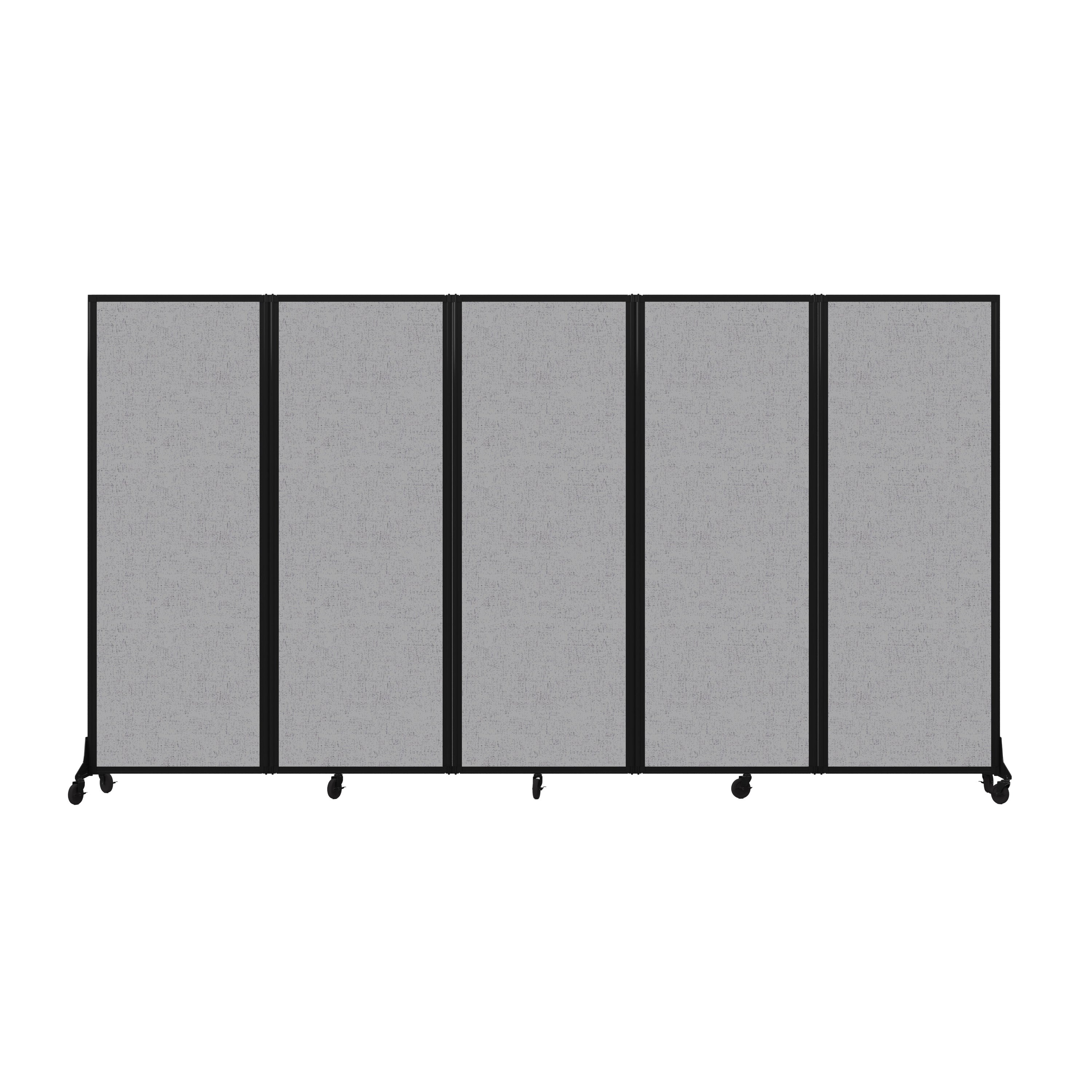 Light Duty Room Divider, 6'1" x 10'8", Black Frame, Gray Smoke