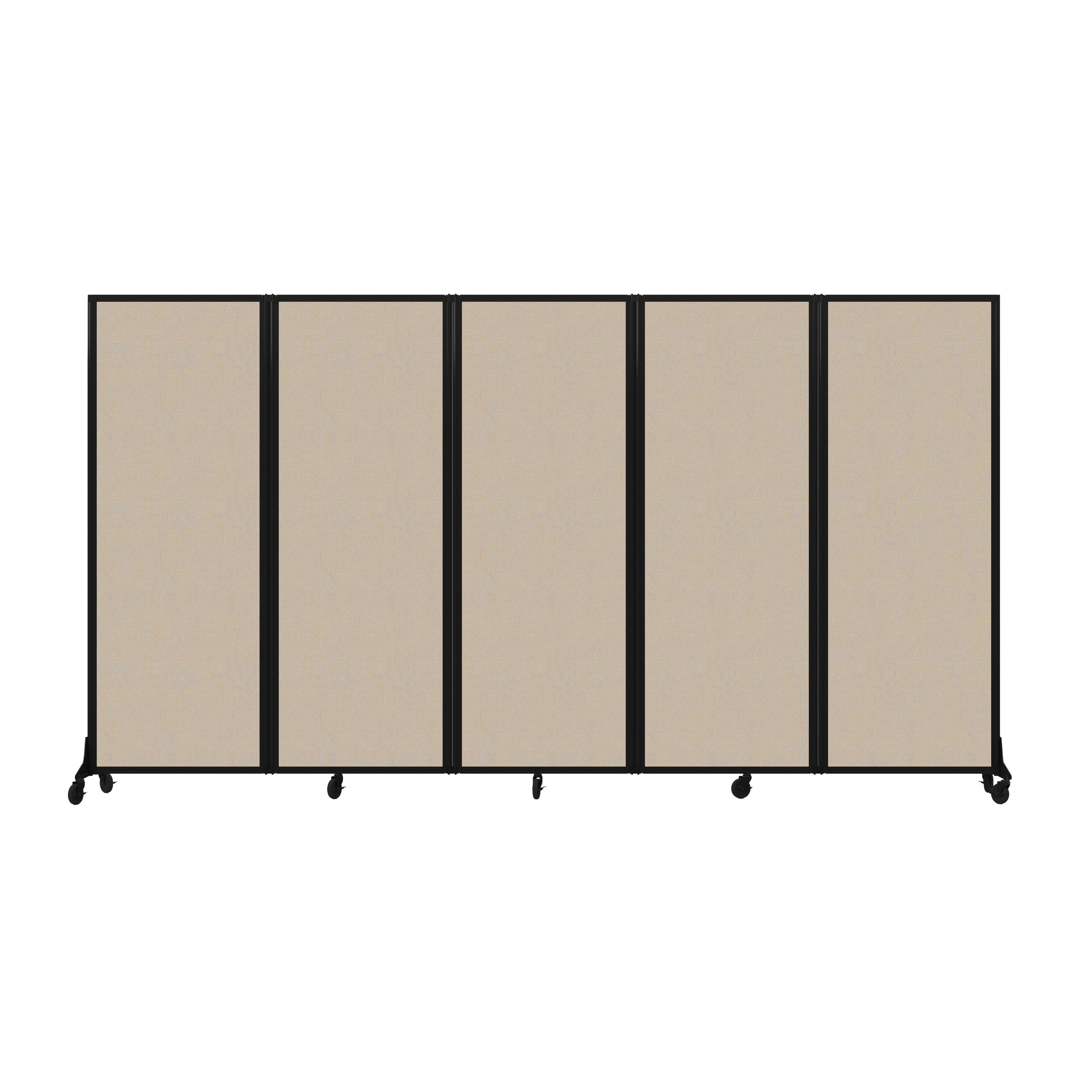 Light Duty Room Divider, 6'1" x 10'8", Black Frame, Sand