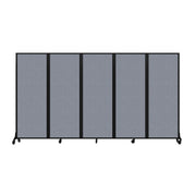 Light Duty Room Divider, 6'1" x 10'8", Black Frame, Blue Tide Vinyl