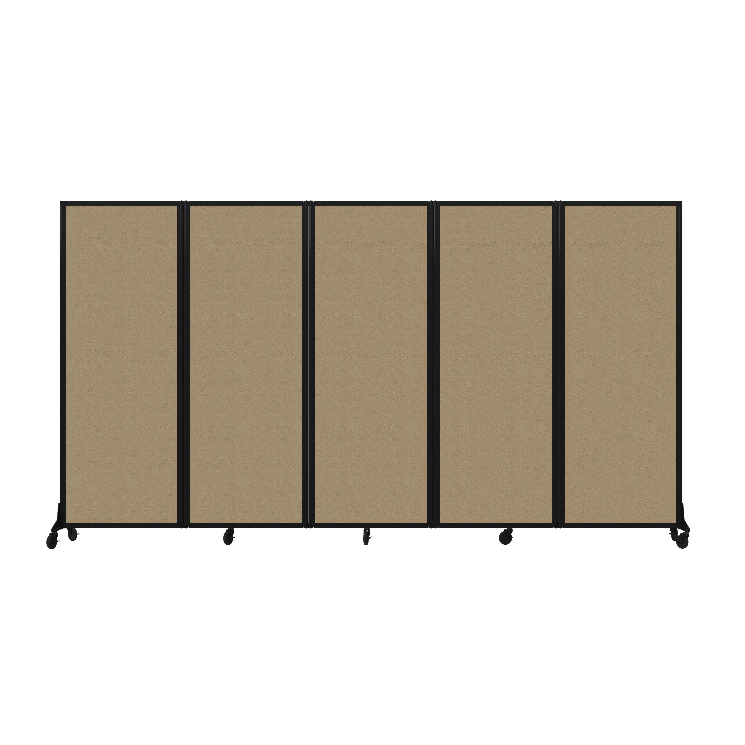 Light Duty Room Divider, 6'1" x 10'8", Black Frame, Sandalwood Vinyl