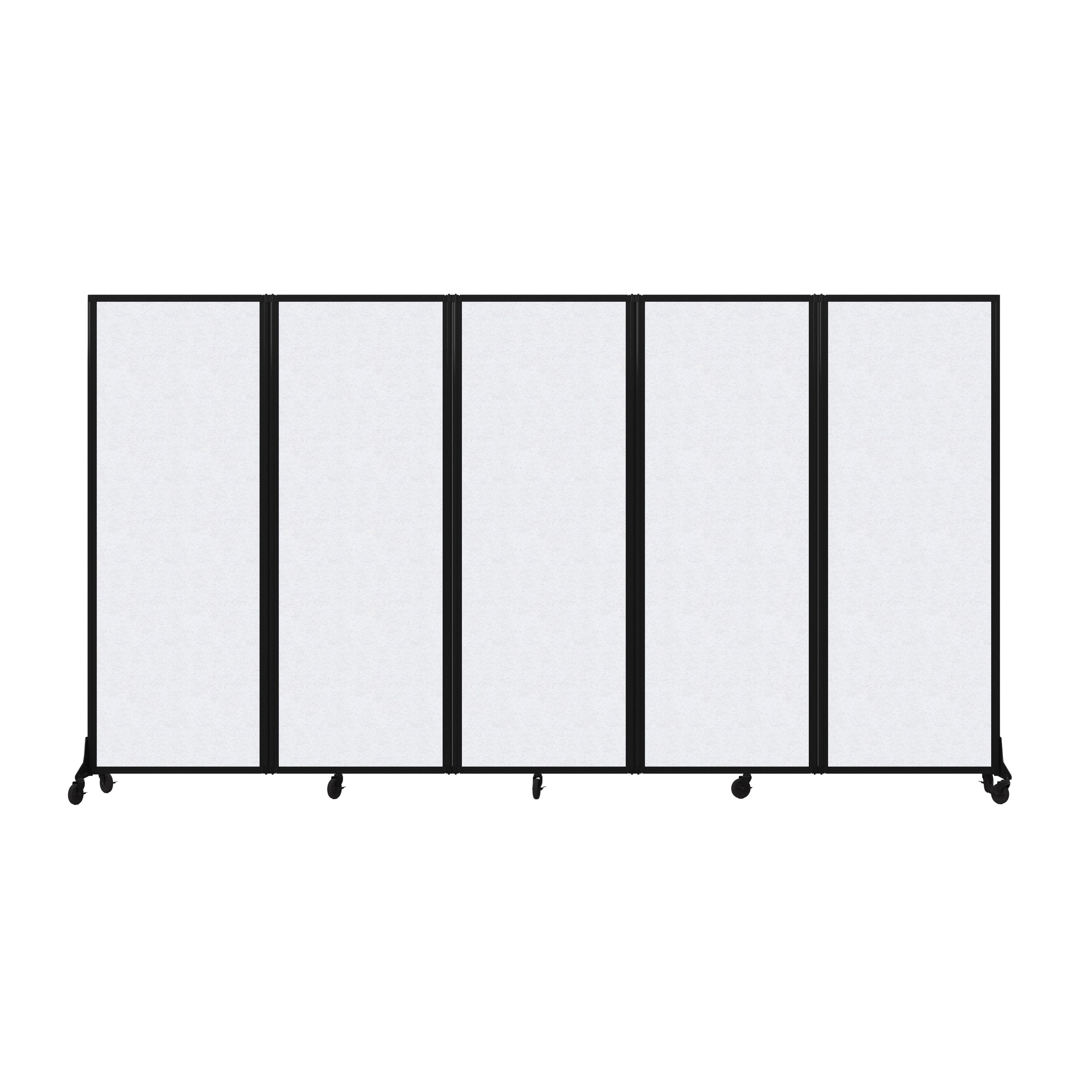 Light Duty Room Divider, 6'1" x 10'8", Black Frame, Ice Vinyl