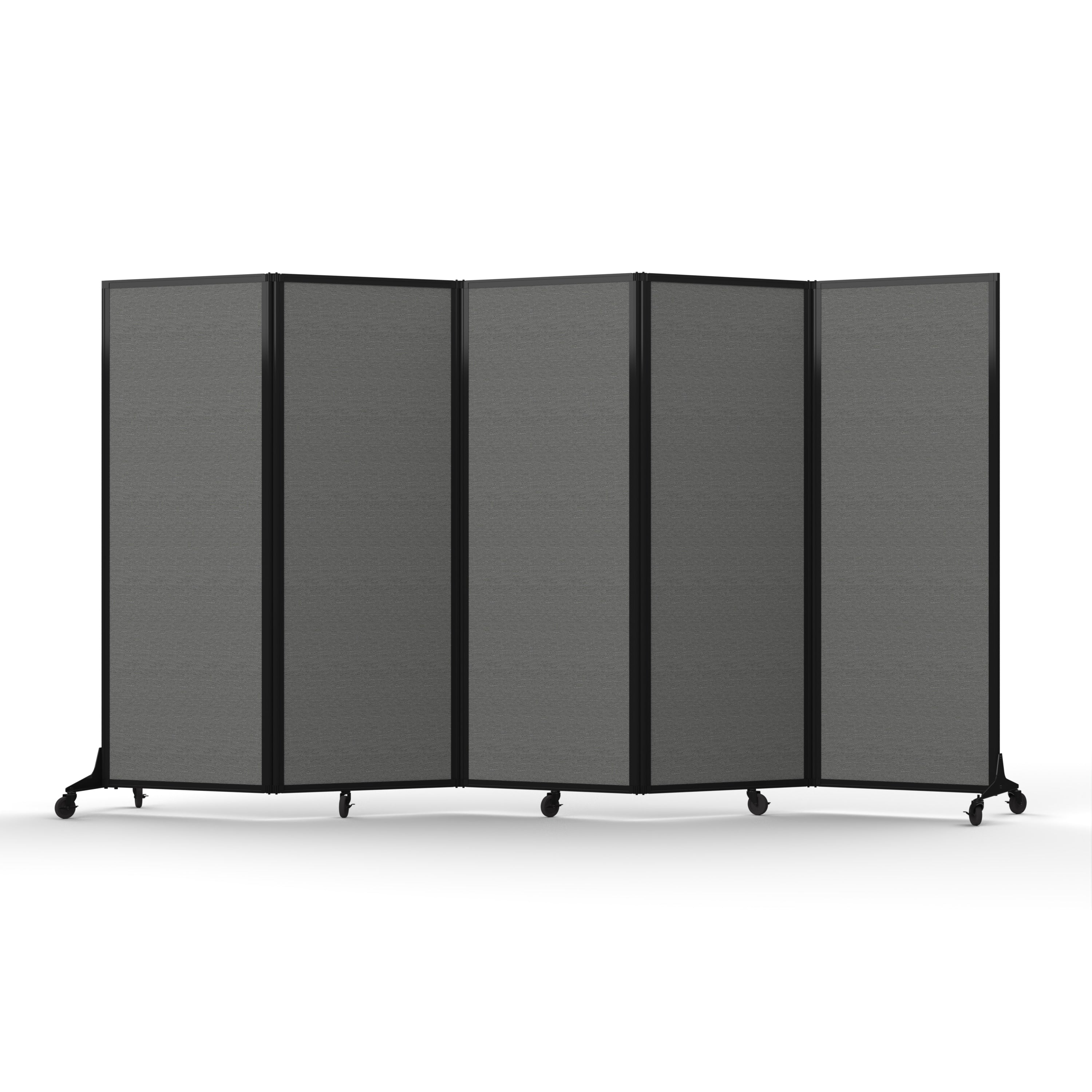 Light Duty Room Divider, 6'1" x 10'8", Black Frame, Stone