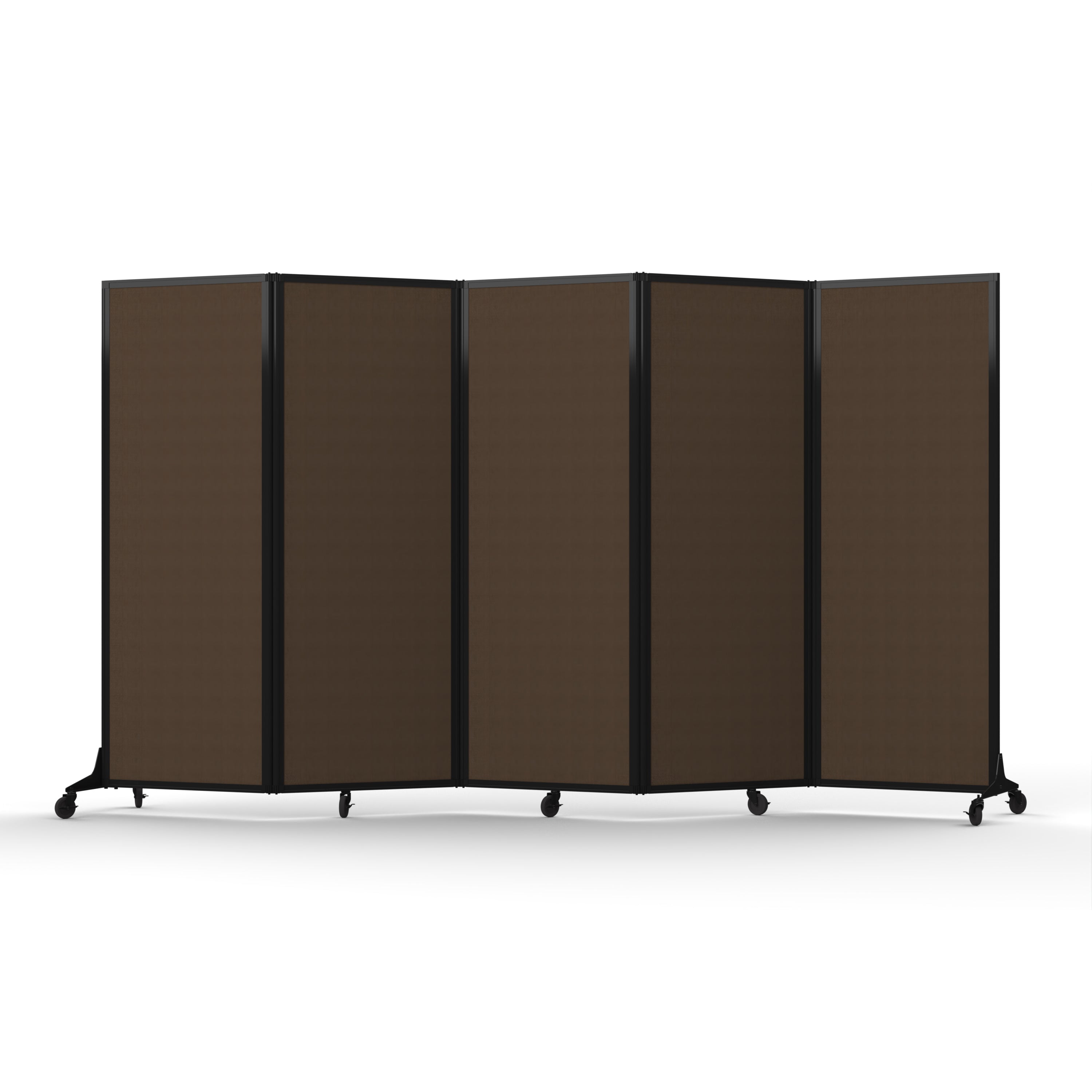 Light Duty Room Divider, 6'1" x 10'8", Black Frame, Walnut