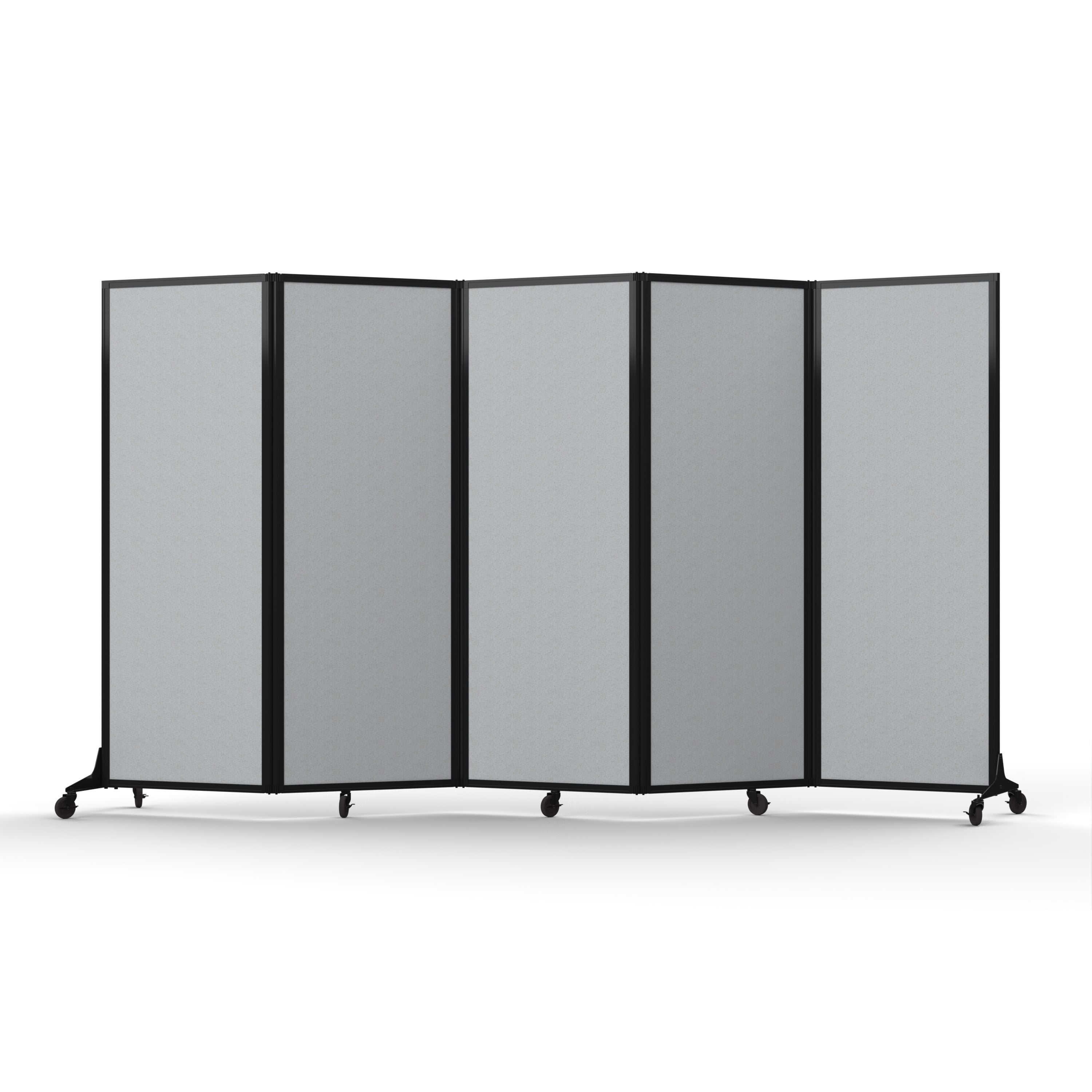 Light Duty Room Divider, 6'1" x 10'8", Black Frame, Vinyl Granite