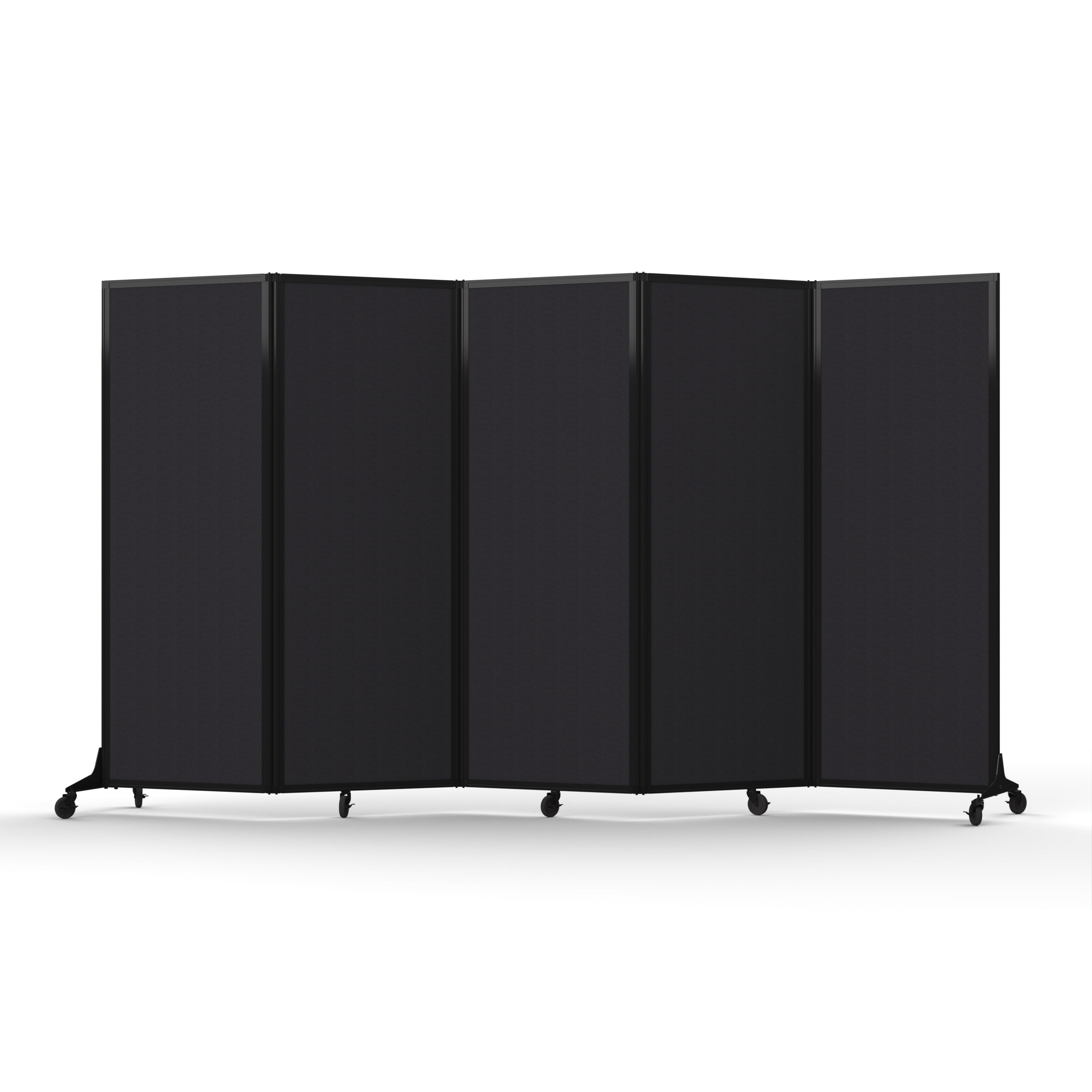 Light Duty Room Divider, 6'1" x 10'8", Black Frame, Vinyl Coal
