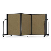 Screenflex Full Motion Divider, 4' x 8'7", Black Frame, Beige PET