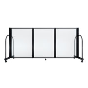 Screenflex Full Motion Divider, 4' x 8'7", Black Frame, Clear
