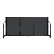 Screenflex Full Motion Divider, 4' x 8'7", Black Frame, Dark Gray