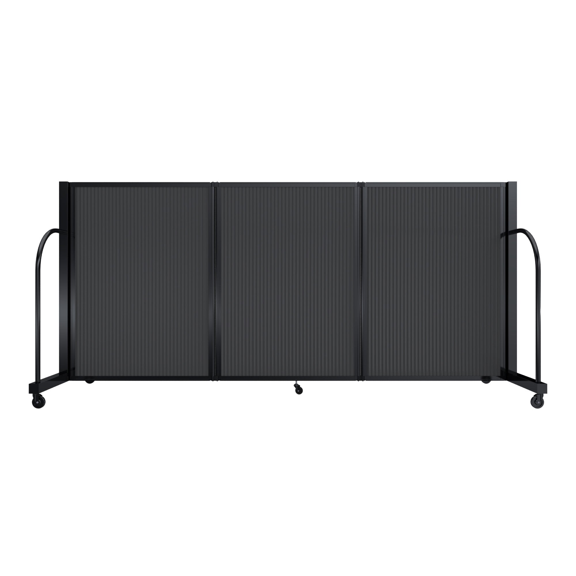 Screenflex Full Motion Divider, 4' x 8'7", Black Frame, Dark Gray
