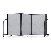 Screenflex Full Motion Divider, 4' x 8'7", Black Frame, Marble Gray PET