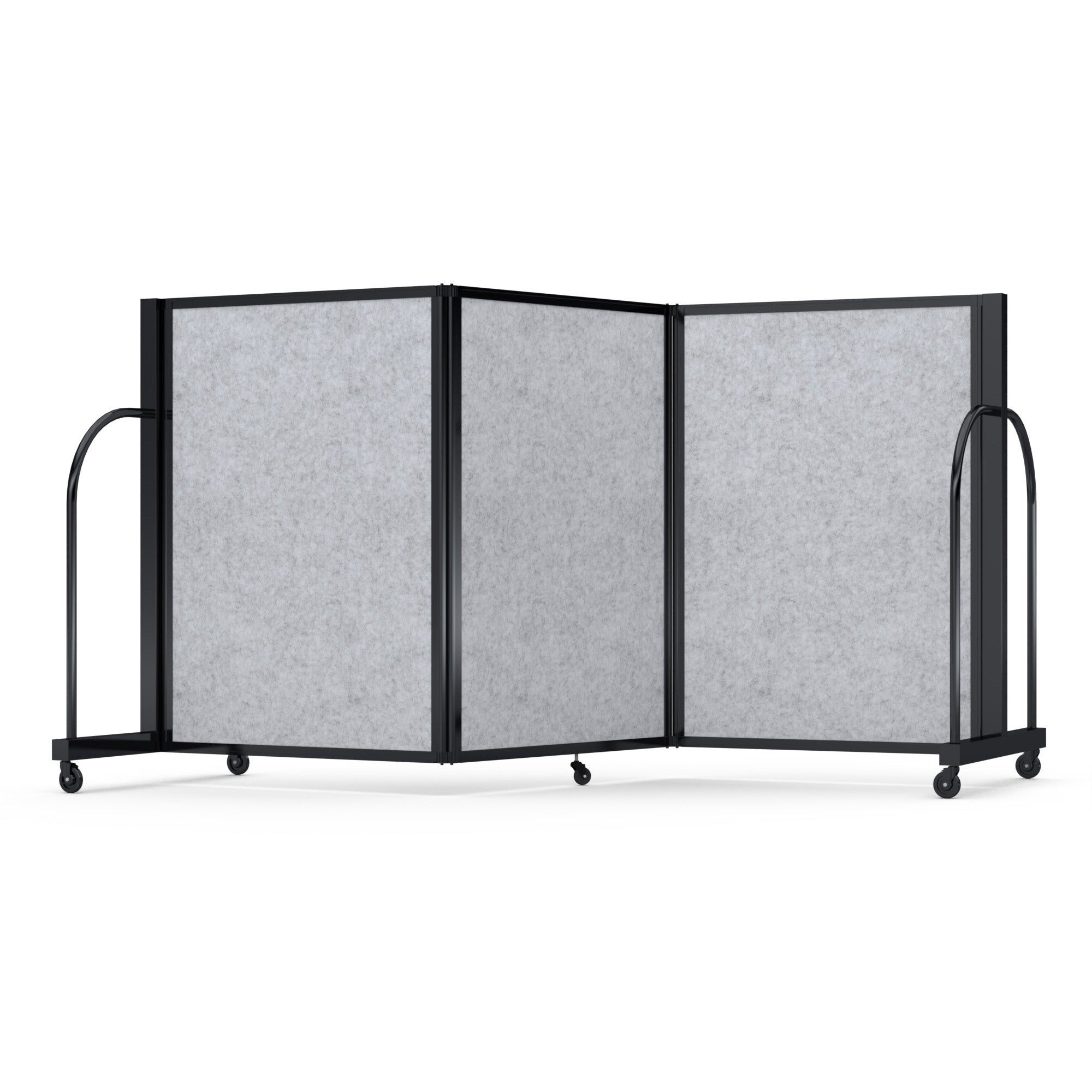 Screenflex Full Motion Divider, 4' x 8'7", Black Frame, Marble Gray PET