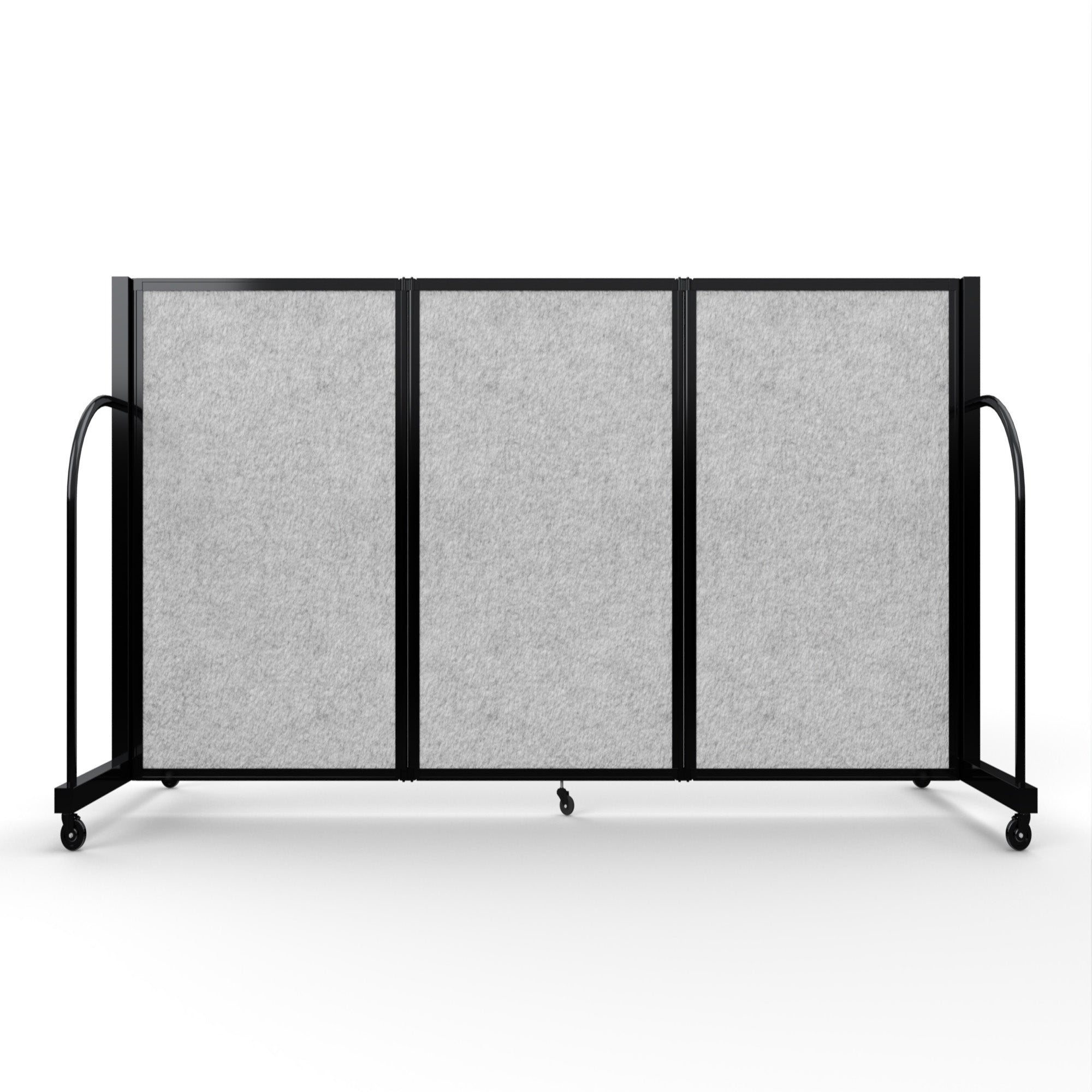 Screenflex Full Motion Divider, 4' x 8'7", Black Frame, Marble Gray PET