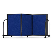 Screenflex Full Motion Divider, 4' x 8'7", Black Frame, Cobalt PET