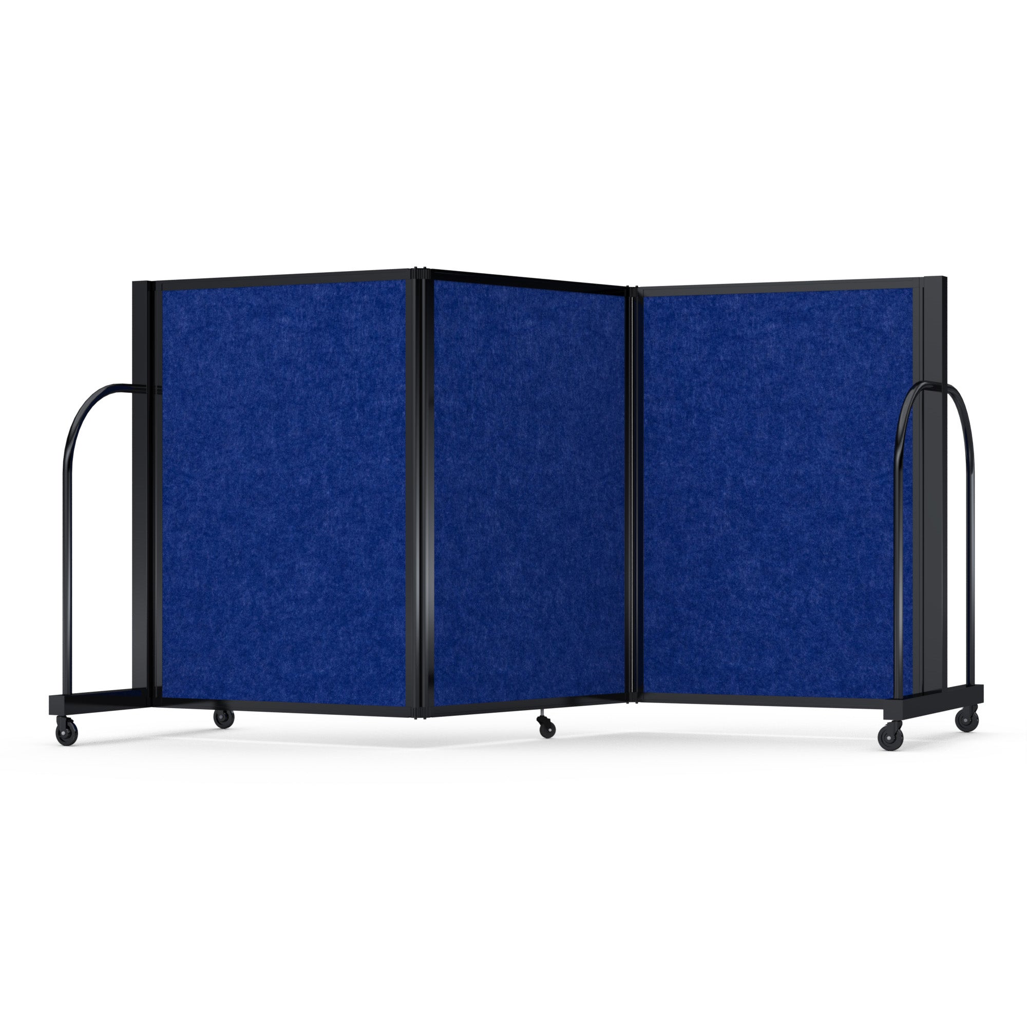 Screenflex Full Motion Divider, 4' x 8'7", Black Frame, Cobalt PET