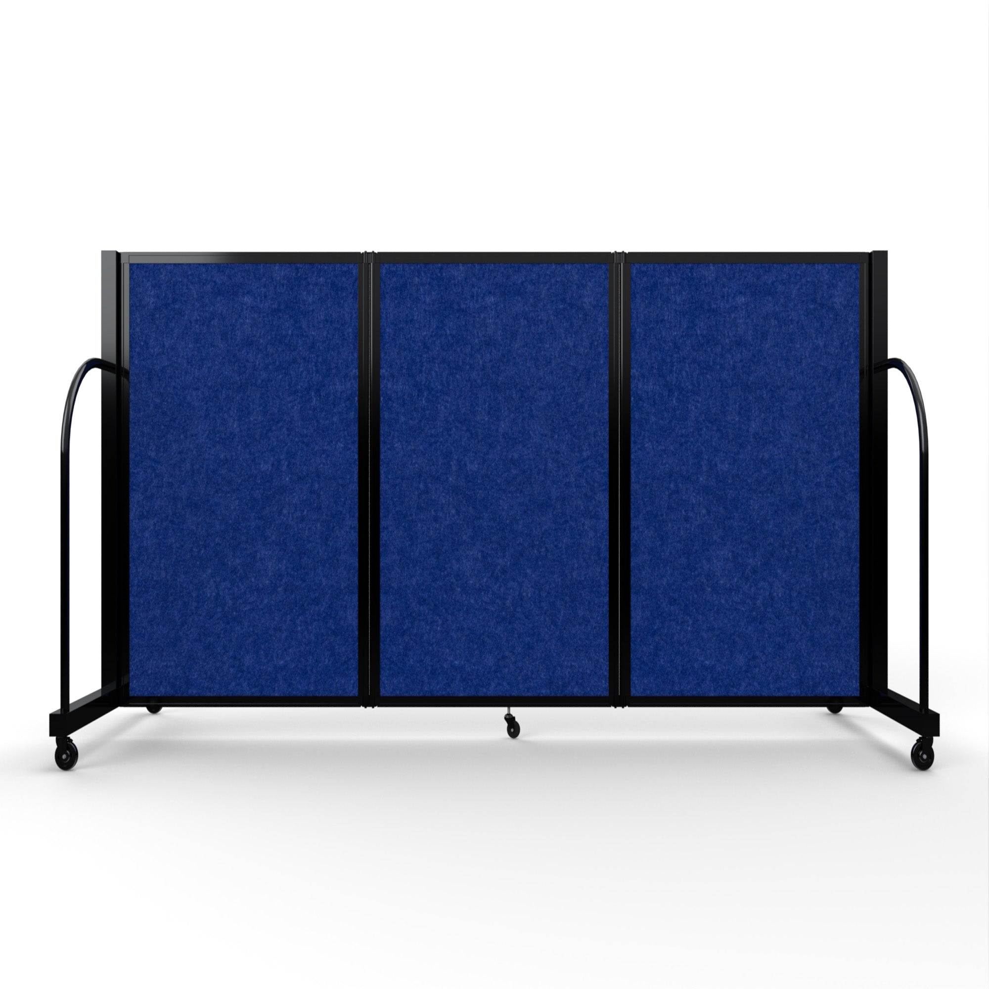 Screenflex Full Motion Divider, 4' x 8'7", Black Frame, Cobalt PET
