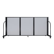 Screenflex Full Motion Divider, 4' x 8'7", Black Frame, Opal