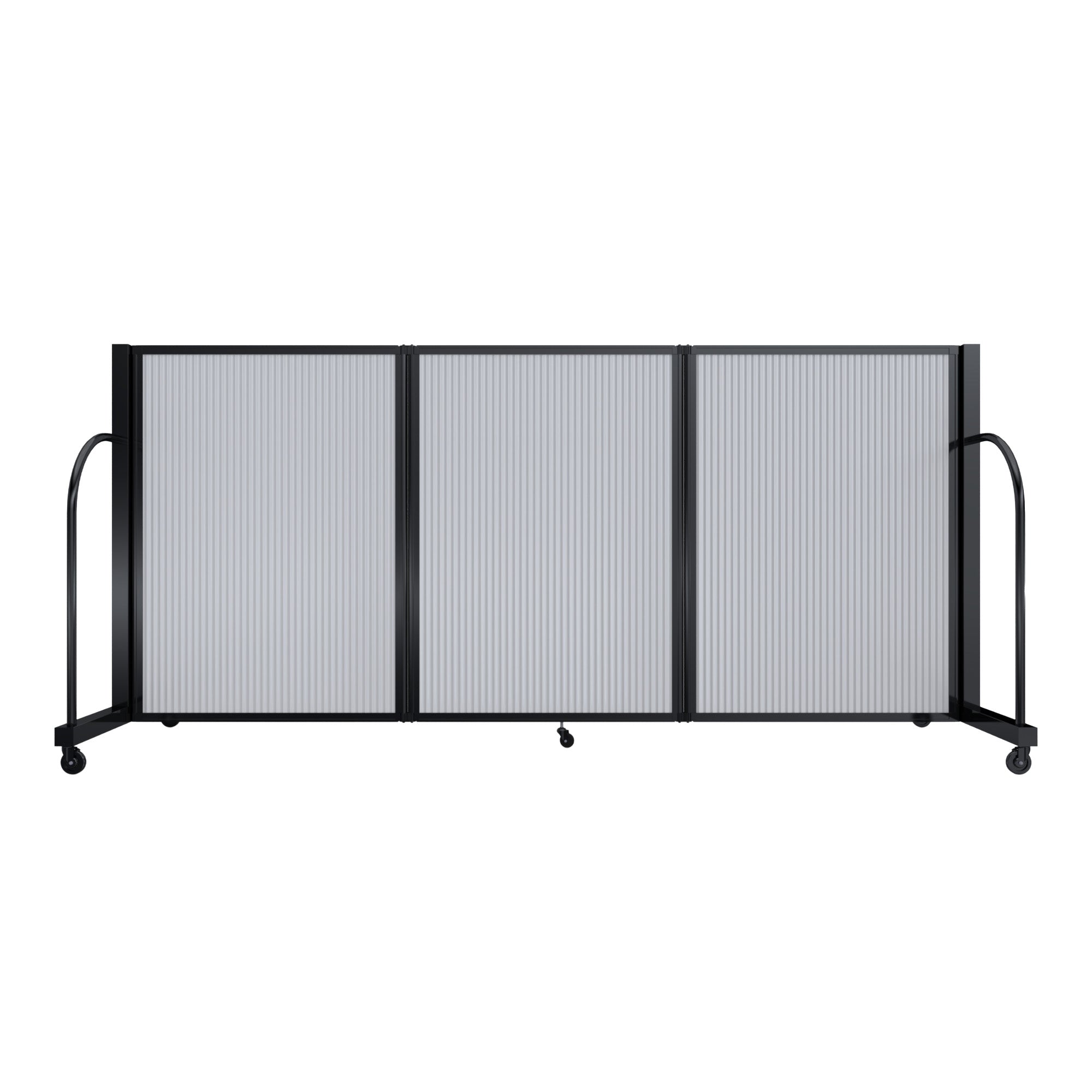 Screenflex Full Motion Divider, 4' x 8'7", Black Frame, Opal
