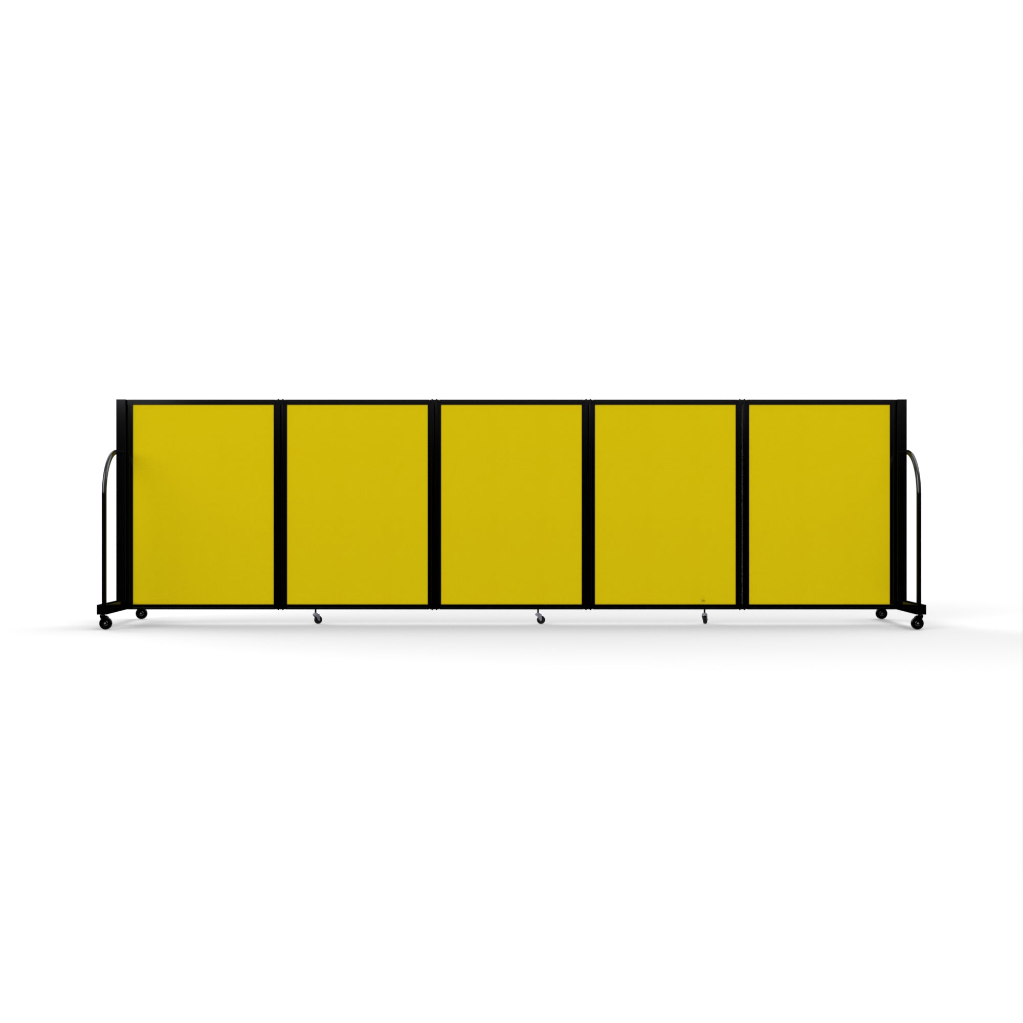 Screenflex Full Motion Divider, 4' x 14'1", Black Frame, Primary Yellow
