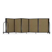 Screenflex Full Motion Divider, 4' x 14'1", Black Frame, Beige PET