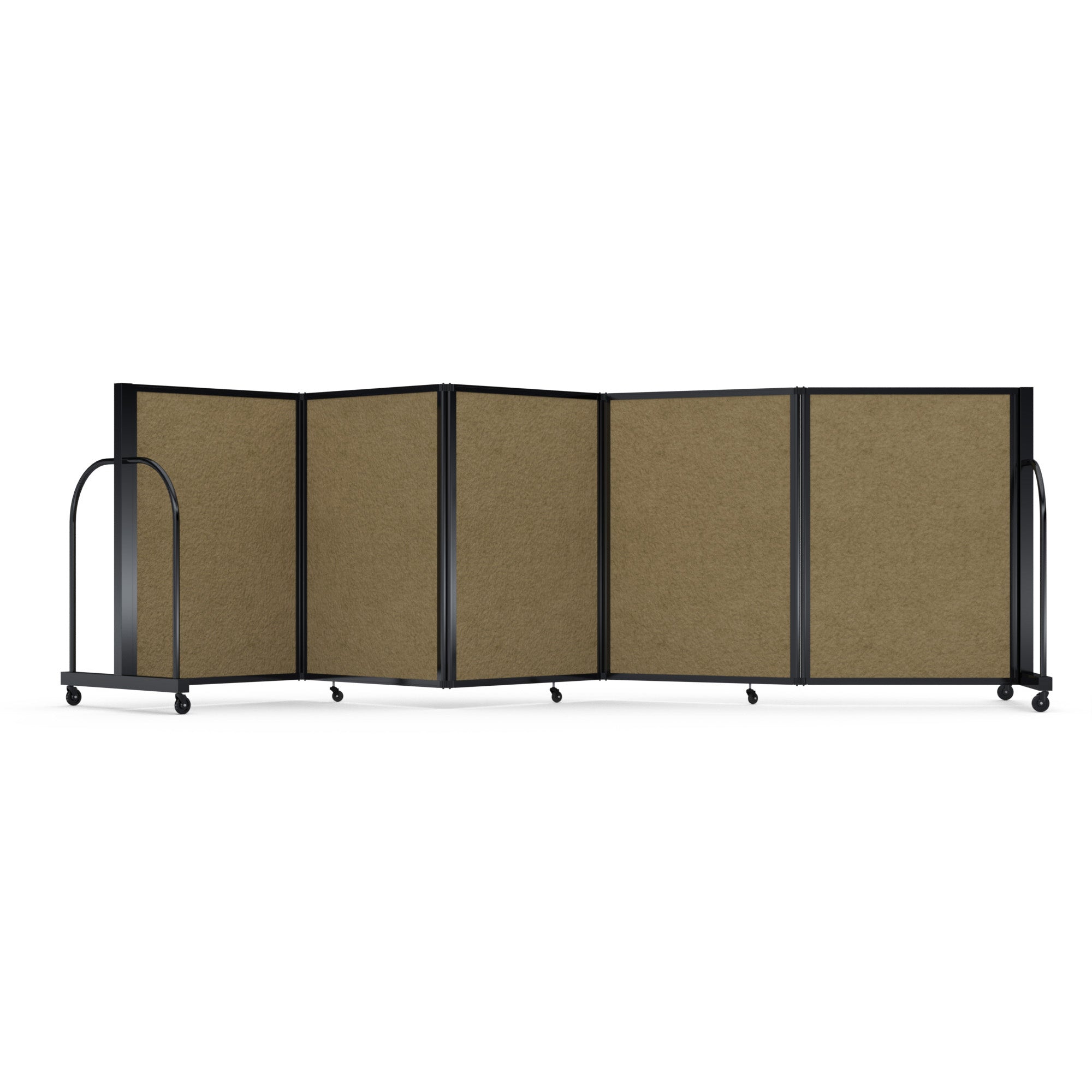 Screenflex Full Motion Divider, 4' x 14'1", Black Frame, Beige PET