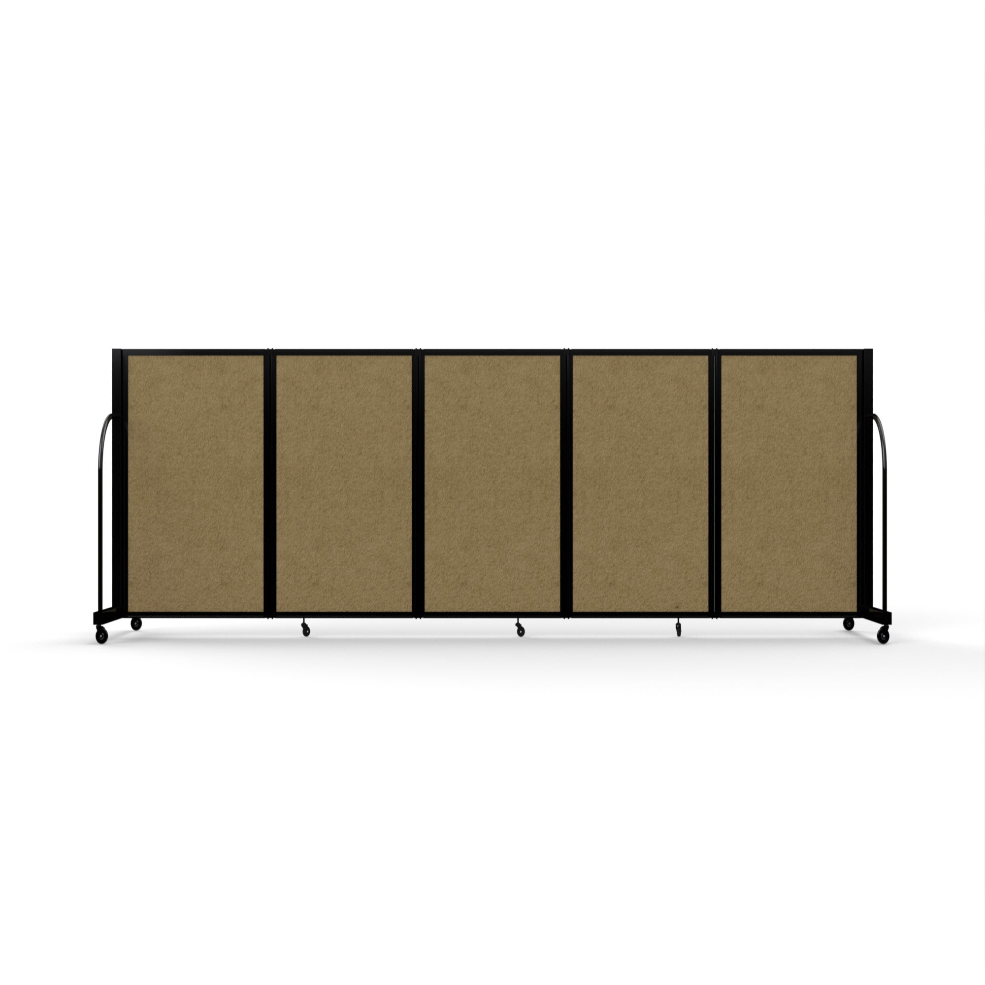 Screenflex Full Motion Divider, 4' x 14'1", Black Frame, Beige PET