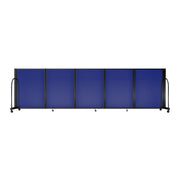 Screenflex Full Motion Divider, 4' x 14'1", Black Frame, Blue