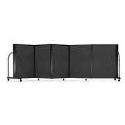 Screenflex Full Motion Divider, 4' x 14'1", Black Frame, Dark Gray PET