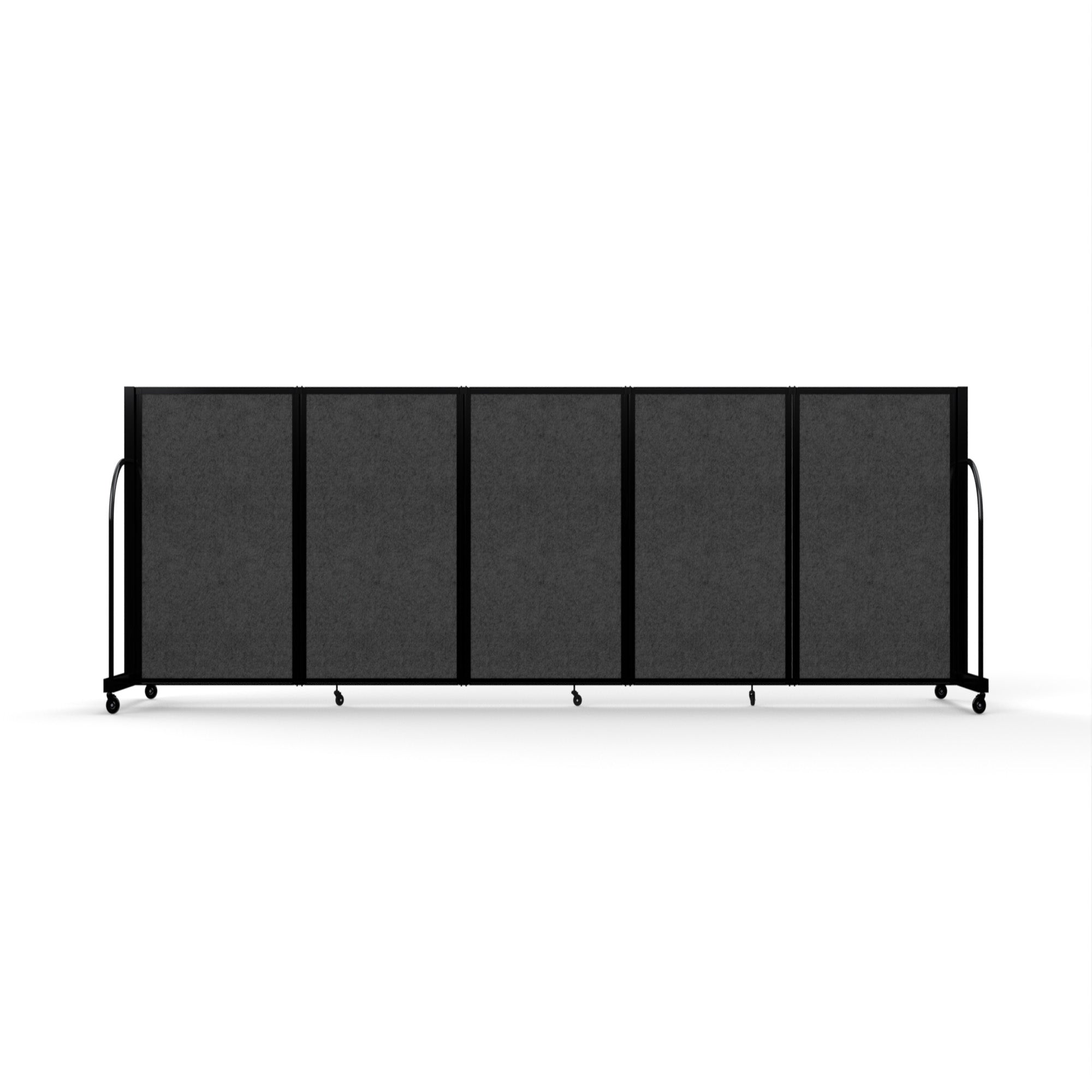 Screenflex Full Motion Divider, 4' x 14'1", Black Frame, Dark Gray PET